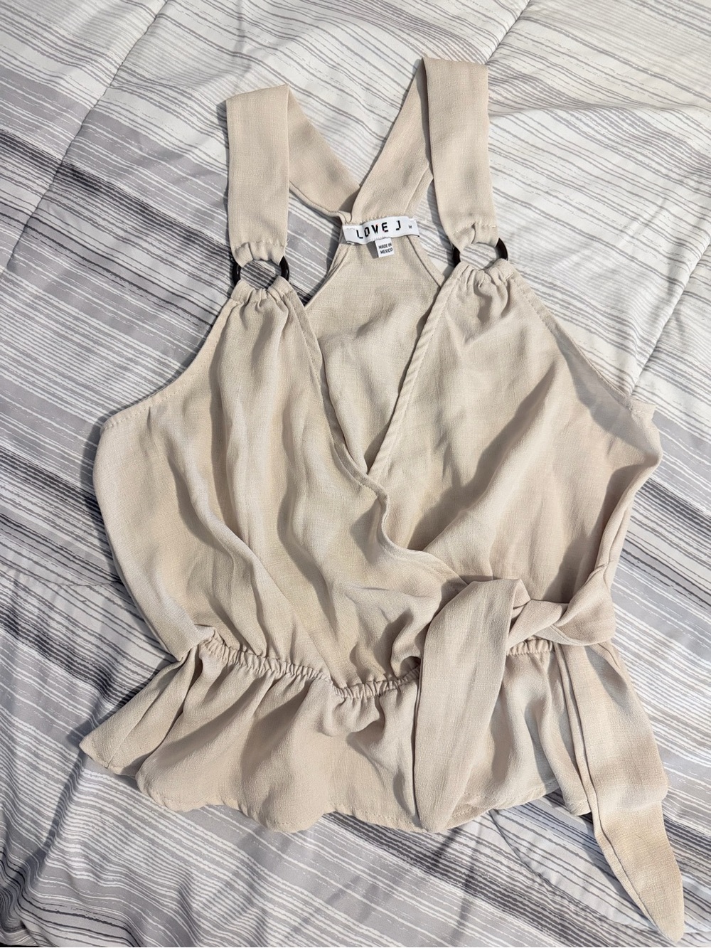 love J Beige Tie-Waist Wrap Camisole